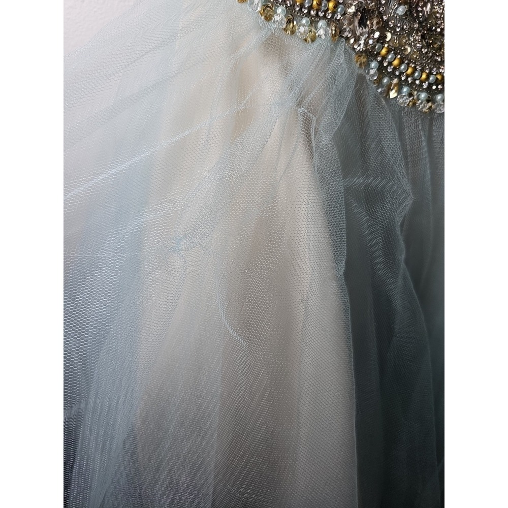 Glamour by Terani Couture Strapless Beaded Prom Pageant Dress Sz 0 W/Flaws - Picture 14 of 16